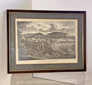 Isle of Wight Sandown Great Britain. Framed Copper Engraving Brannon 1858 - Picture 1 of 7