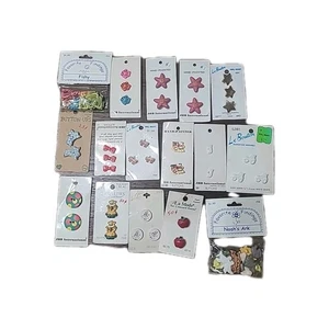 Lot Novelty Buttons Le Bouton Favorite Findings bows stars fish noah's ark train - Picture 1 of 20