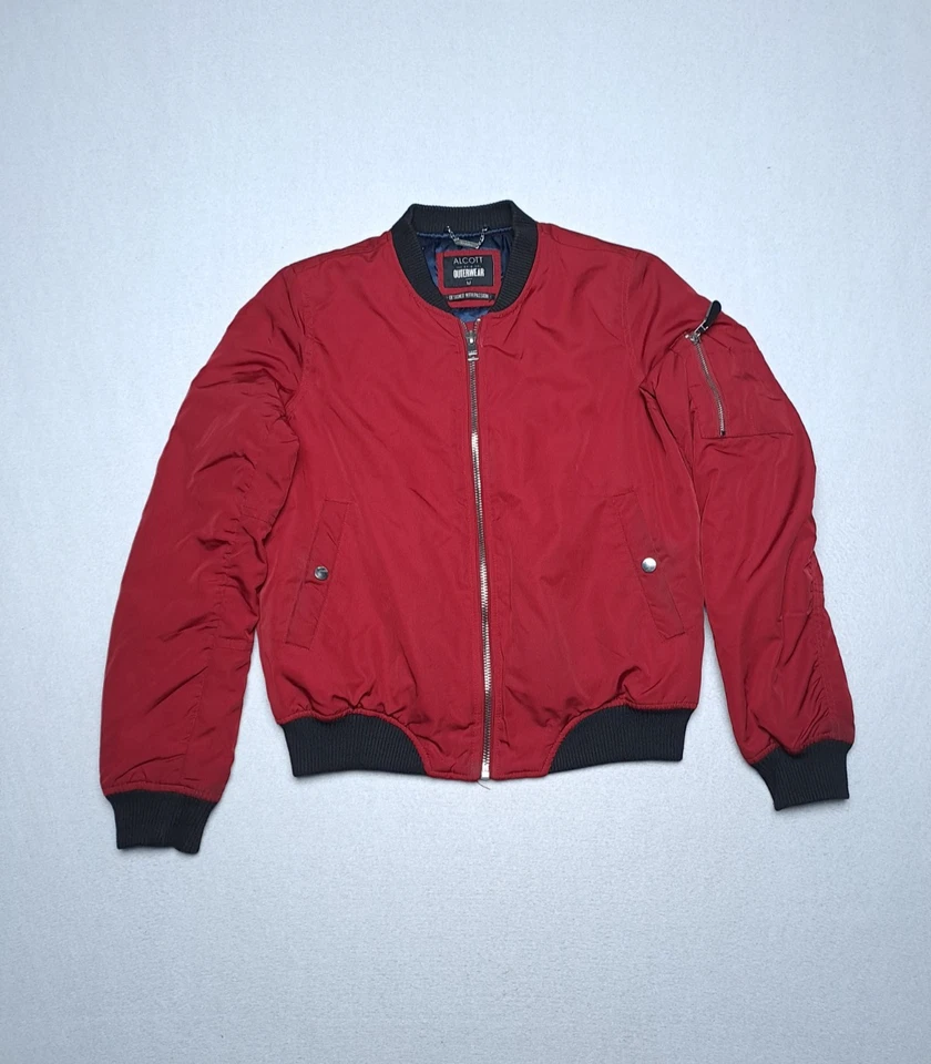 Alcott Men's Jacket Front Zip Closure Front Pockets Sz M Red - Immagine 1 di 4