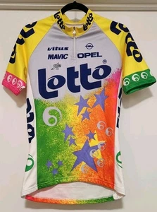 VTG Assos Lotto Mavic Vitus Opel Quarter Zip Cycling Jersey Neon Color Men's XL - Picture 1 of 19