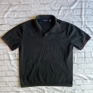 Vintage Structure Mens Short Sleeve Knit Top Shirt Collar Y2K Made In Hong Kong - Picture 1 of 9