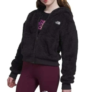 The North Face Girl's Suave Oso Full Zip Fuzzy Hooded Jacket Size L 12 - Picture 1 of 11
