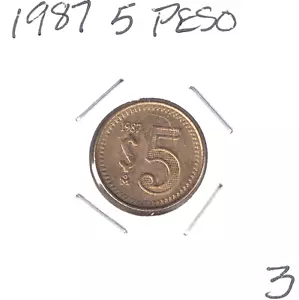 1987 Mexico 5 Peso coin. U grade from the Hi-Res scans. (#3) - Picture 1 of 2
