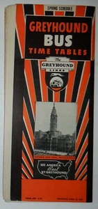 Greyhound Bus 1936 Timetable  - Form 1000  -  4-26-36 - Picture 1 of 1