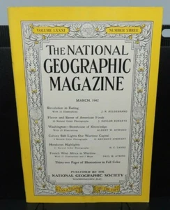 National Geographic Magazine ~ MARCH 1942 - West Africa, Nation's Capital, foods - Imagen 1 de 4