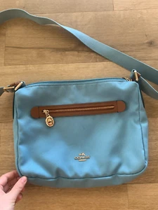 Coach Crossbody Bag With Zipper closure Blue - Picture 1 of 8