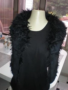 NEW Girls MED 7/8 The Children's Place Sweater Vest BLACK SHEARLING Faux Fur - Imagen 1 de 4