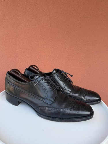 Prada Milano Full Brogue Nero Scarpe Oxford Uomo Taglia 9 US