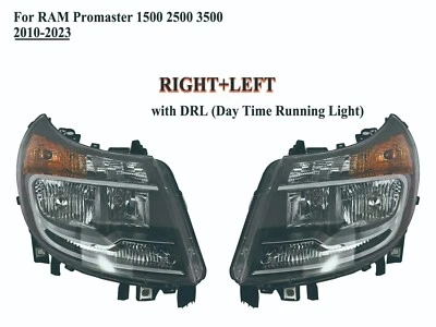 Pairs Left+Right Headlamp Headlight with DRL for 2010-2023 RAM Promaster - Image 1 of 4