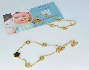 Flower Bracelet 925 Sterling Silver Dipped In 18k Gold - Picture 1 of 1