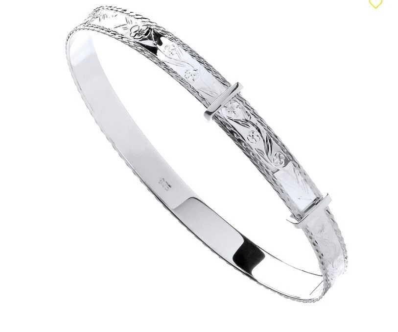 Bracciale Espandibile In Argento Sterling Per Donne Con Motivo - Immagine 1 di 1