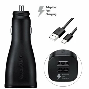 Original Samsung Galaxy S9/S9+/C5 Pro/C7 Pro Fast Car Charger + 4FT Type-C Cable - Picture 1 of 5