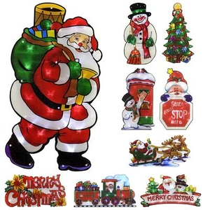 Christmas Window Light Decoration Silhouette Battery Operated LED Indoor 46cm - Picture 1 of 14