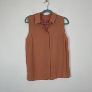 Catherine Damen Hemd mit Knopfleiste pfirsichfarben halbtransparent Tank Größe Large  - Bild 1 von 6