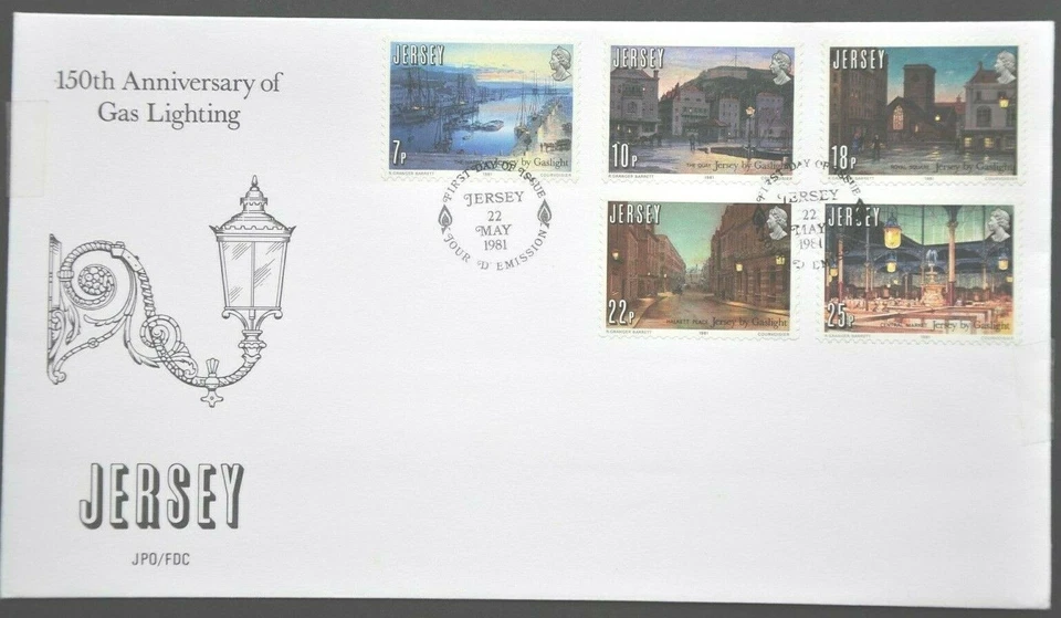 JERSEY 22 MAY 1981 GAS LIGHTING F.D.C WITH INSERT 10% off 3 - Image 1 of 1