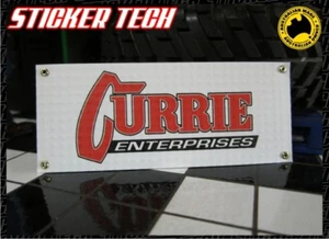 1/10 1/12 1/8 SCALE GARAGE CURRIE ENTERPRISES WORKSHOP BANNER SUITS VANQUISH VP - Picture 1 of 2