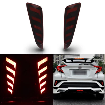 For Toyota CHR C-HR 2016 2017 2018 Red LED Rear Bumper Tail Brake Light Fog Lamp - Image 1 of 4