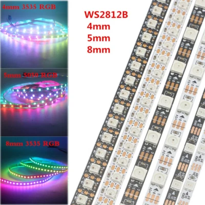 WS2812B LED Streifen 4/5/8mm WS2812 IC addressable RGB LED Pixel Licht leiste 5v - Bild 1 von 4