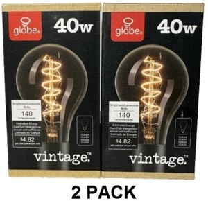 Bombillas de filamento espiral estilo Edison vintage 40 vatios 2100K tipo A (PAQUETE DE 2) - Imagen 1 de 3