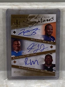 2008 UPPER DECK ROOKIE TRIO AUTO MATT FORTE KEVIN SMITH RASHARD MENDENHALL #1/35 - Picture 1 of 4