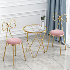 2pcs Nordic Minimalist Makeup Stool Padded Dressing Table Chair with Backrest UK