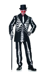 UNDERWRAPS Men's Skeleton Suit - Bone Daddy Adult Size Costume Black Standard US - Picture 1 of 1
