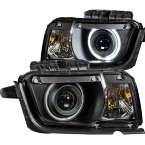 ANZO For 2010-2013 Chevrolet Camaro Projector Headlights W/ Halo Black (CCFL) - Picture 1 of 10