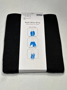 time & tru womens multi wear wrap shawl ONE SIZE osfm new with tags black - Picture 1 of 2
