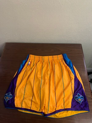 NBA New Orleans Hornets Basketball Game Issued Shorts adidas Gold Size 2XL+0 - Image 1 of 4