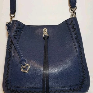 BRIGHTON INTERLOK FRANZÖSISCH BLAU GEORGIA WANDELBAR LEDER PEITSCHENSTICH CROSSBODY - Bild 1 von 15