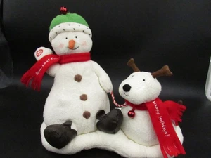 Hallmark Singing Musical Christmas Snowman and Dog Barks Move Works    Video - Picture 1 of 7