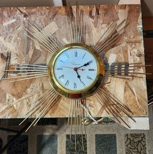 RELOJ DE PARED VINTAGE INGRAHAM STARBURST ELEC AÑOS 60 MEDIADOS DE SIGLO MODERNO PROBADO FUNCIONA - Imagen 1 de 11