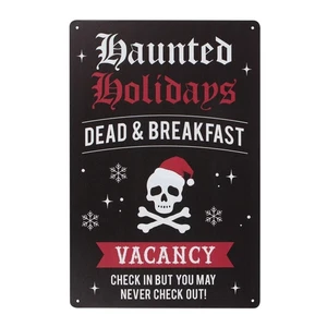 Letrero gótico de Navidad Feliz Criptamas de vacaciones embrujadas placa placas muertas - Imagen 1 de 3