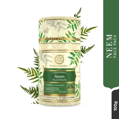 Khadi Natural Neem упаковка для удаления прыщей и угрей (100 г) - Изображение 1 из 3