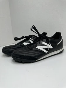 New Balance Mens 7.5 442 Indoor Soccer Cleats Team Turf Shoes Black White Futsal - Picture 1 of 12