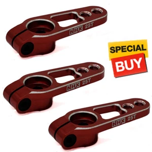 NHX RC 25T M3 CNC Aluminium Futaba / Savox Servo Horn Arme rot 25T (3) - Bild 1 von 5