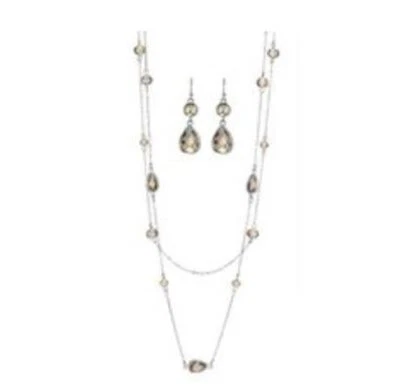 Avon Studio 1886 дымчатые камни длинный станции ожерелье, кольцо или капли серьги - новый - Изображение 1 из 4