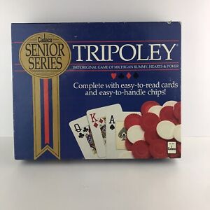 Vintage 1989 Tripoley Senior Series Game By Cadaco Michigan Rummy Hearts Poker