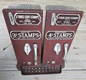 Vintage SCHERMACK TWIN STAMP VENDING MACHINES- U.S. POSTAL SERVICE- NICE-KEY - Picture 1 of 15