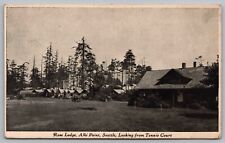 Postcard Rose Lodge Alki Point Puget Sound Seattle Wa. *A590