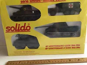 1984 Solido 40th Anniversary D Day WWII, 4 vehicles include 2 tanks, Diecast-NIB - Picture 1 of 9