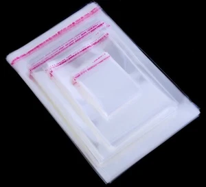 100 Stck. Wiederverschließbare Polyetüten Transparent OPP Tasche Plastiktüten Selbstklebend Dichtung - Bild 1 von 5