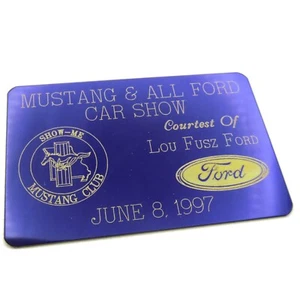 Mustang & All Ford Car Show Dash Plaque 1997 Show Me Mustang Club - Picture 1 of 3