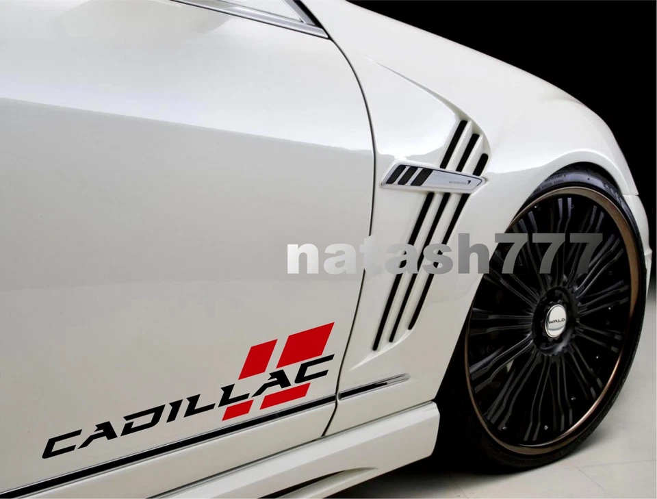 CADILLAC Sport Racing Performance Coche Vinilo Calcomanía Adhesiva Emblema Logo 2 piezas PAR Foto 1 de 1