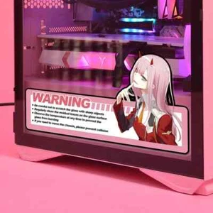 Anime Abnehmbare Wasserdichte Aufkleber ATX Gaming PC Gehäuse Power Warnaufkleber - Bild 1 von 49