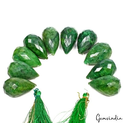 10 piezas/820 quilates natural verde esmeralda pera gota a cuadros corte perladrado/briolette Foto 1 de 4