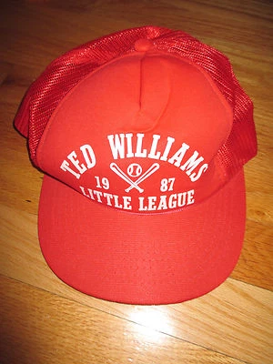 Vintage 1987 TED WILLIAMS No 9 BOSTON RED SOX Little League (Snap Back) Mesh Cap - Imagem 1 de 3