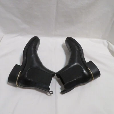 Zara Negro CUERO Botines Talla 38/7.5 ZAPATOS EE. UU. Foto 1 de 4