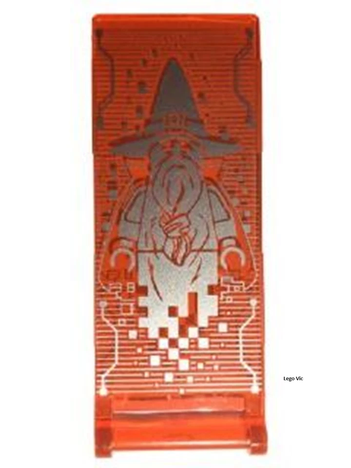 Lego 30292pb025 Flag 7x3 Tr Neon Orange Merlok Hologram Nexo Knights new A112 - Photo 1/1