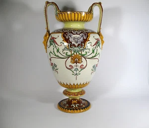 große Sarreguemines Utzschneider huge Historismus Vase - Bild 1 von 9